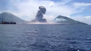 Incredible video of Volcanic eruption produces a shockwave that blows clouds away. #nature #volcano