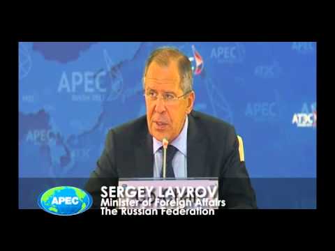 Russian Minister of Foreign Affairs, Sergey Lavrov, delivers remarks at AMM 2012
