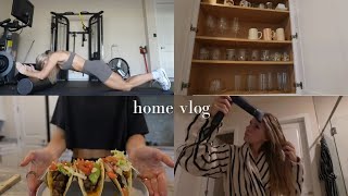 HOME VLOG: prioritizing sleep, full workouts, decluttering the kitchen