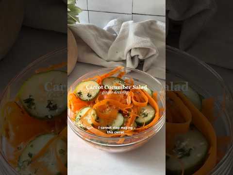 Carrot Cucumber Salad with Lemon Ginger Dressing 🥕dietitian recipe, gut health + skin health, easy!
