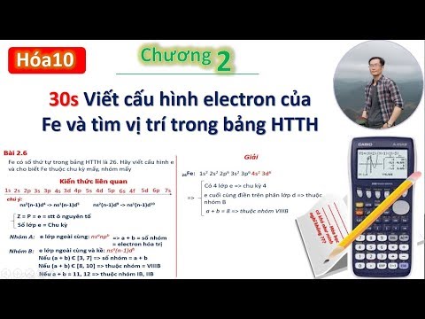 ✔ Hóa10| Viết nhanh cấu hình e và tìm vị trí Fe trong bảng HTTH (chương 2)