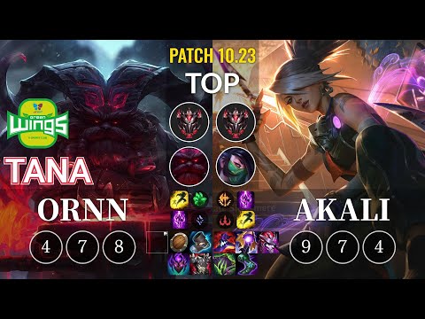 JAG TaNa Ornn vs Akali Top - KR Patch 10.23