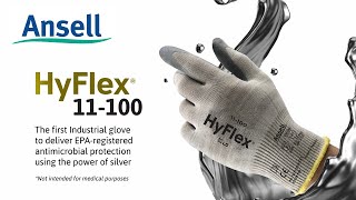 12 ANSELL HyFlex 11-100 Foam Nitrile Palm Coated Anti-Microbial Gloves Size 9