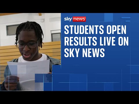 Relief and elation as students open their A-level results live on Sky News