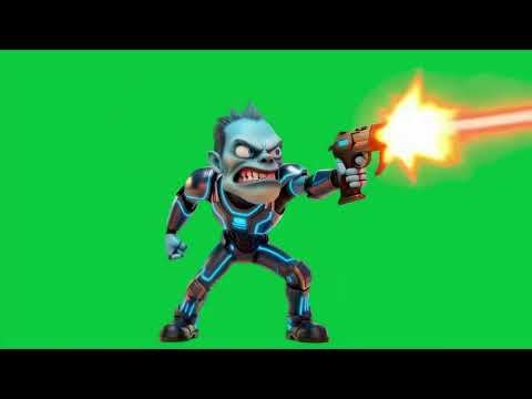 Le personnage au pistolet laser 4k Green Screen #funnyvideo