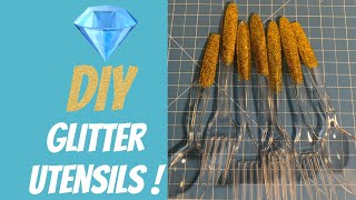 Easy Glitter Utensils to Spice Up Your Next Party!!!🥳 DIY/How To Make Glitter Utensils