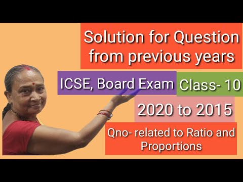 #Solution#Previous years Question#ICSE board exam(2020 to 2015)Class-10#Related Ratio and Proportion