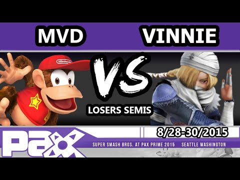PAX Prime 2015 - MVD (Diddy Kong, Captain Falcon) Vs. Vinnie (Sheik) - Losers Semis - Smash Wii U