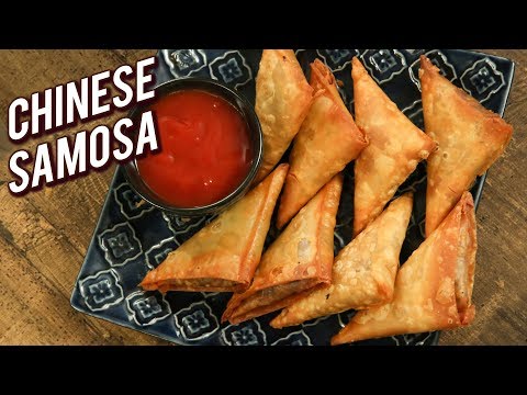 Chinese Samosa Recipe - How To Make Crispy Vegetable Samosa - Snack Recipe - Varun
