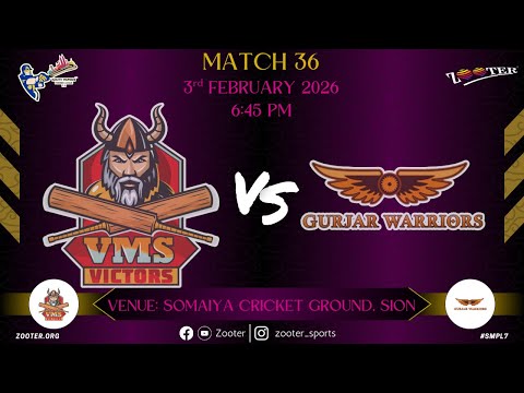 VMS VICTORS VS GURJAR WARRIORS | SMPL 7.0 | MATCH 36 | DAY 26