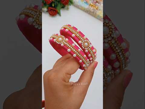 DIY Silk Thread Bangles💗 #handmade #diy #shorts #priyazkraft