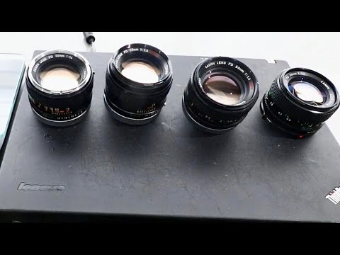 4 versions of the Canon FD 50mm f/1.4
