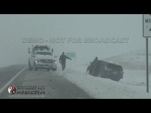 Ground Blizzard Strands Interstate Drivers - 1/12/2019 Wilson, KS