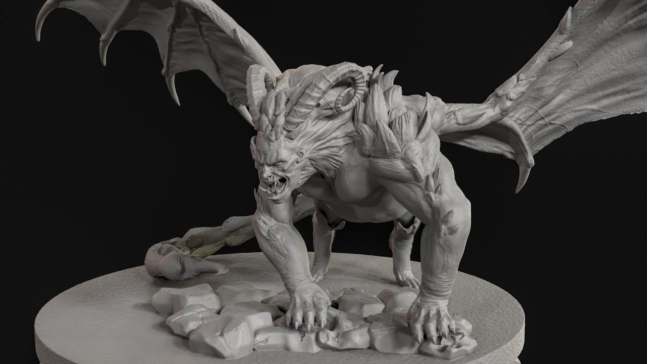 Manticore High Poly for 3d Print 3D Print Model