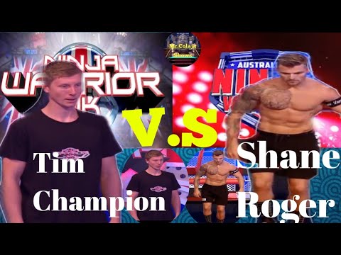 Tim Champion Vs. Shane Rogers Who's Best Ninja Run (Ninja Warrior UK Vs. Australia Ninja Warrior)