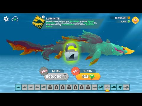 GOT NEW ENEMY LUMINITE 85% OFF - ENEMY LUMINITE UNLOCKED AND GAMEPLAY - Hungry Shark Evolution