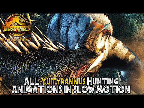 ALL Yutyrannus Hunting Animations In Slow Motion ! Jurassic World Evolution 2 Feathered Species Pack