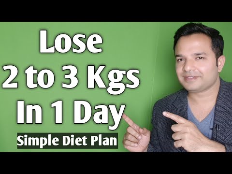 Lose 2 to 3 kgs in 1 Day | Simple Diet Plan