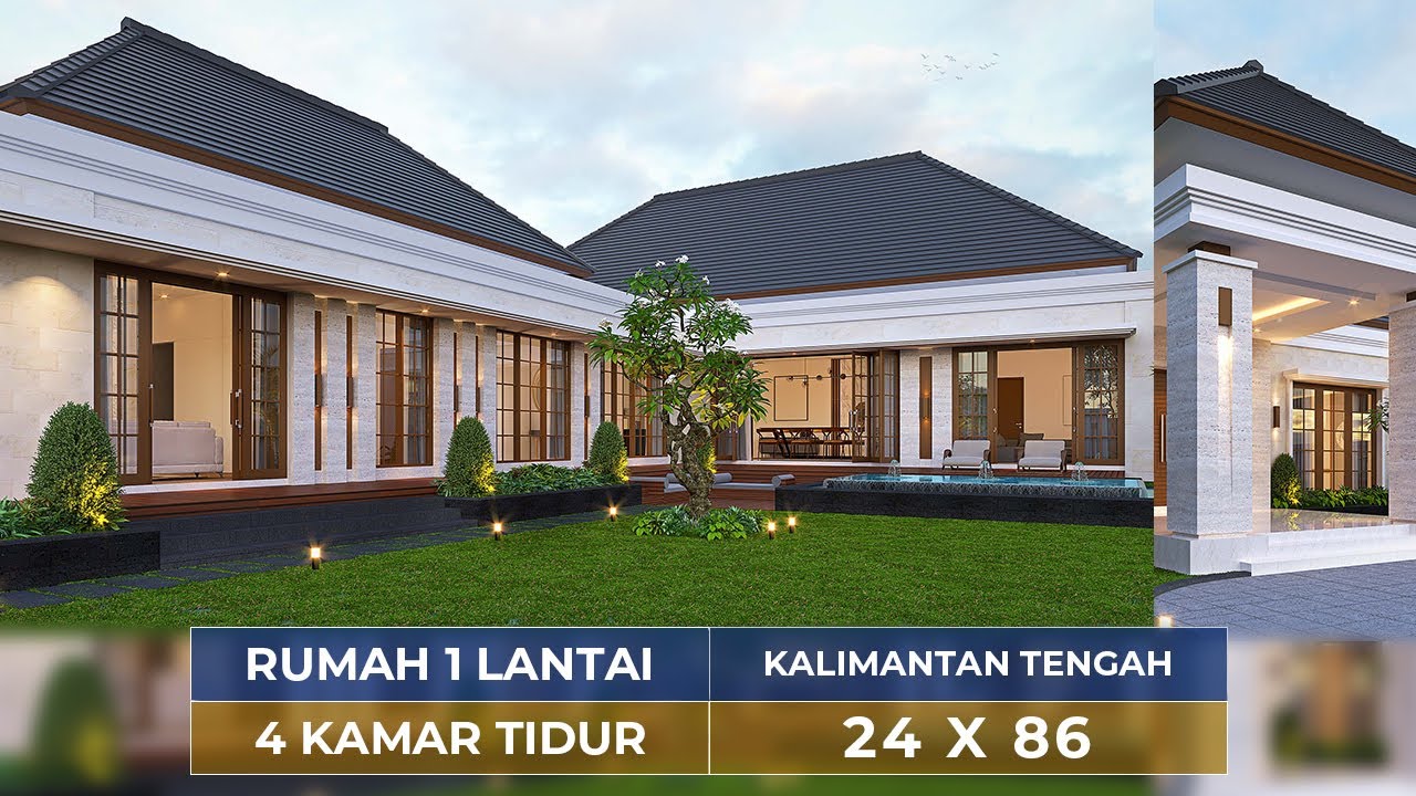 Video 3D Desain Rumah Villa Bali 1 Lantai Bapak RDY 1439