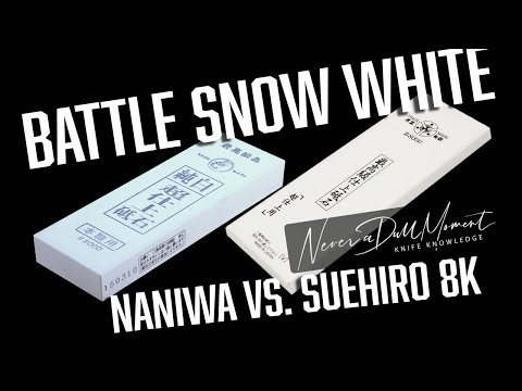 Battle Snow White 8K - Naniwa vs. Suehiro 8000 grit whetstones