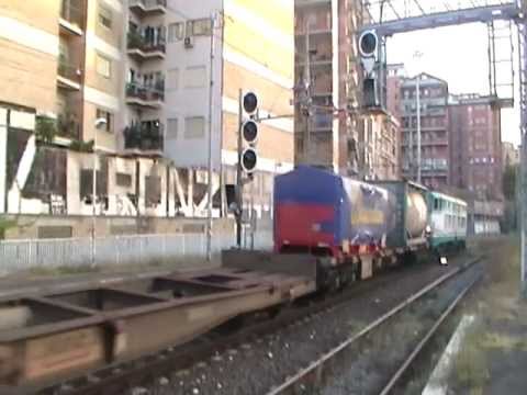 E655.162 in partenza col TCS 57002 Pomezia - Gallarate