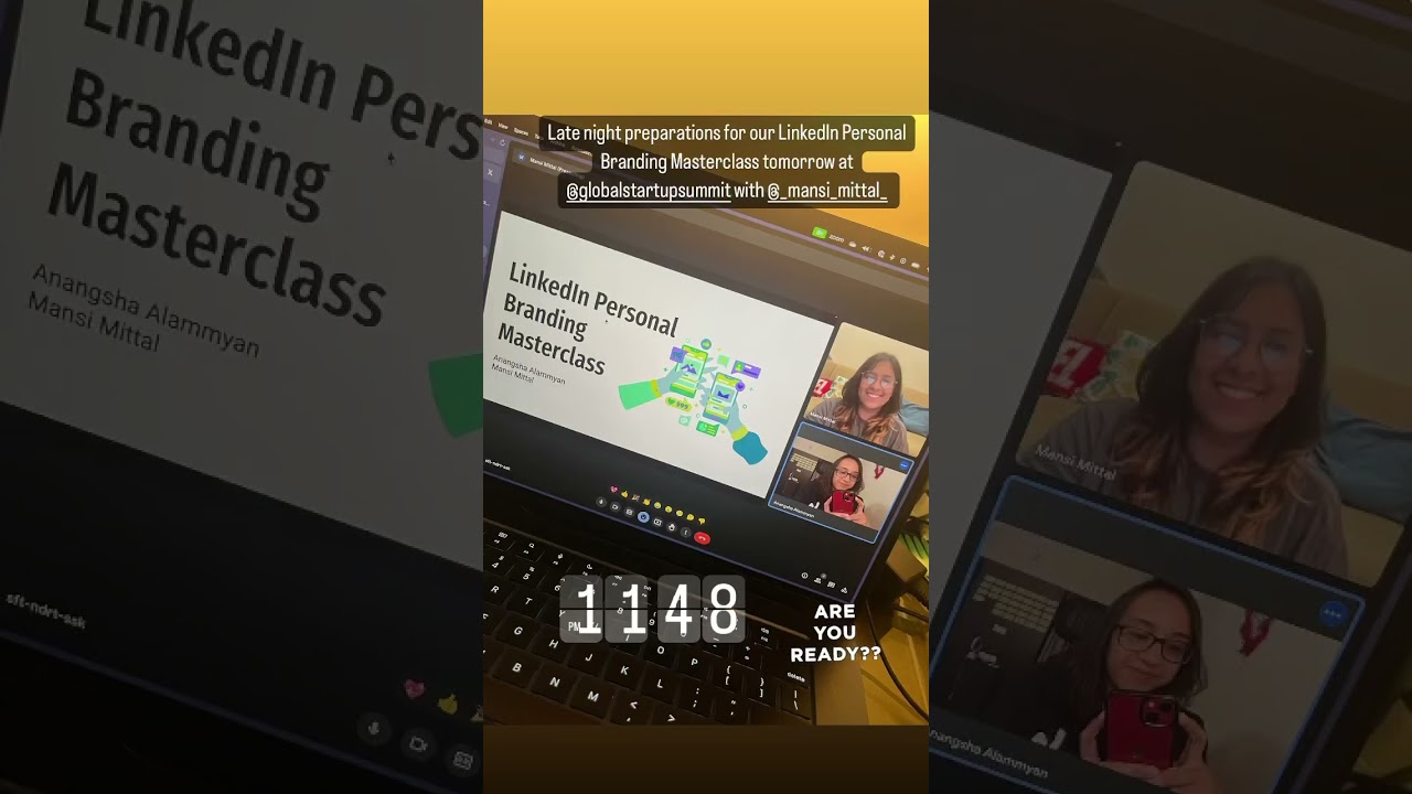 Preparing for the LinkedIn Personal Branding Masterclass at the Global Startup Summit 2023 Hyderabad