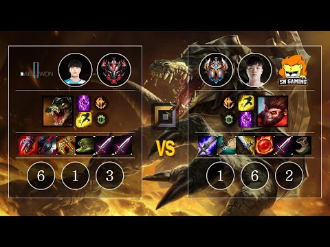 DWG Flame Renekton vs SN Bin Wukong Top - KR Patch 10.12