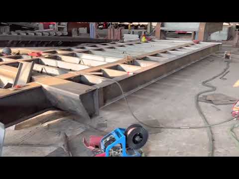 The Producting Procedure of our Lowbed Trailer's Main Beam