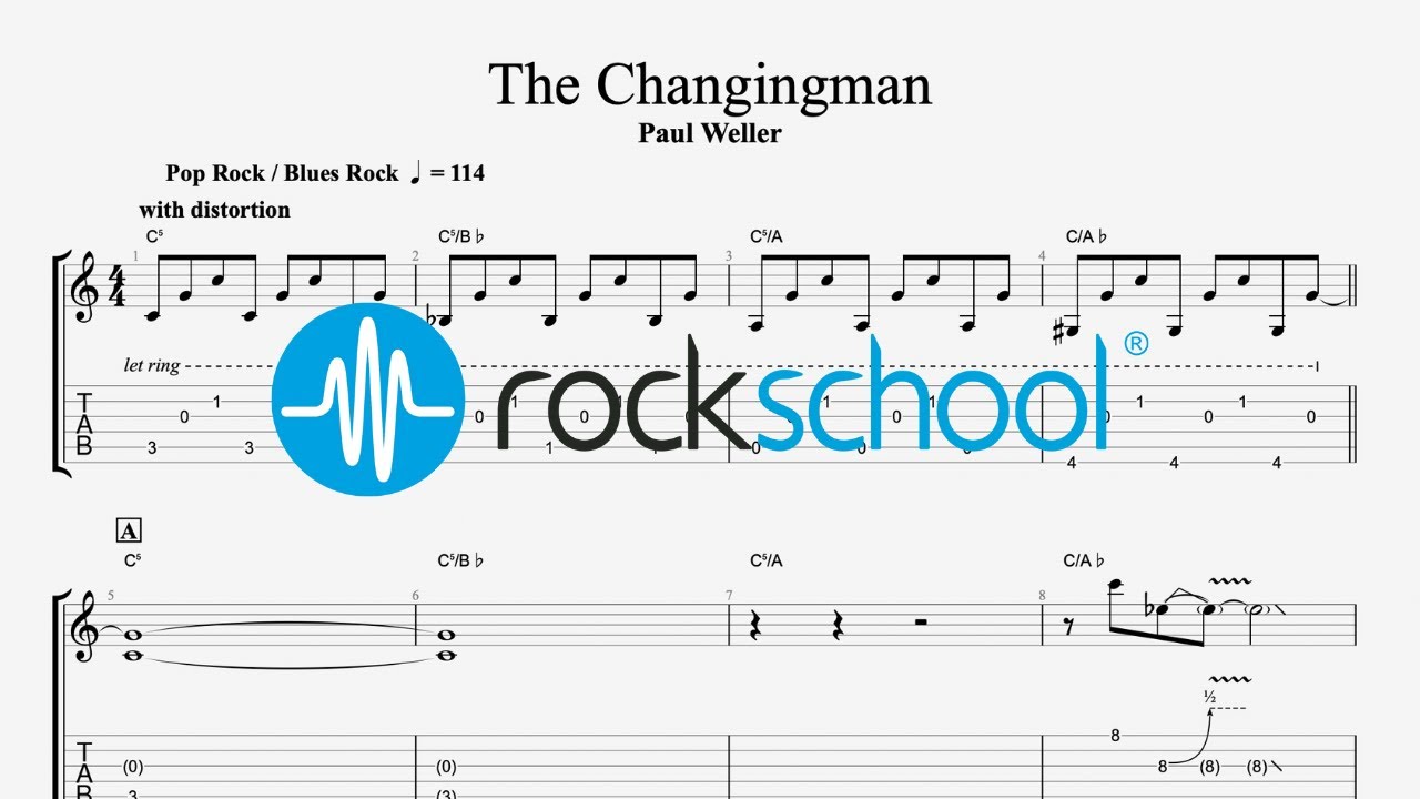 The Changingman - Paul Weller, Rockschool 2024 Electric Guitar Grade 4