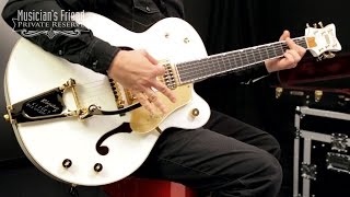 Video thumbnail for Gretsch Guitars G6136T White Falcon with Bigsby Electric Guitar, White by Musician's Friend