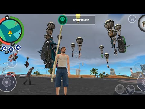 real gangster crime 2 mission AERO PARKING || and i tied everyone with rope cars and bikes