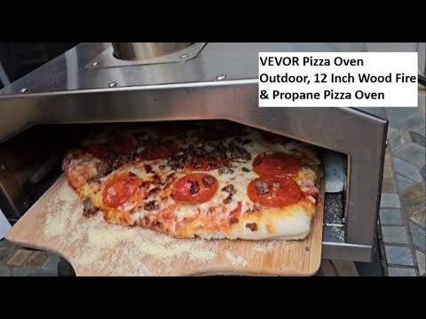 VEVOR Pizza Oven Outdoor, 12 Inch Wood Fire & Propane Pizza Oven, Portable Pellet & Gas Pizza Maker