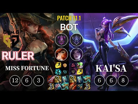 GEN Ruler Miss Fortune vs Kai'Sa Bot - KR Patch 11.1