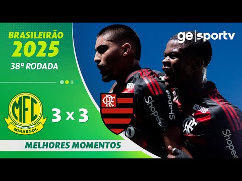 Gols e lances de Mirassol x Flamengo