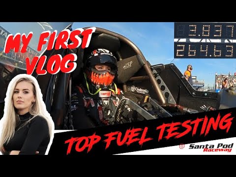 MY FIRST VLOG 😱 Top Fuel testing at Santa Pod Raceway