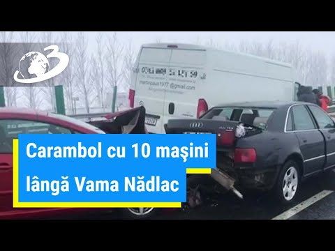 Imagini de la carambolul cu 10 maşini de lângă Vama Nădlac