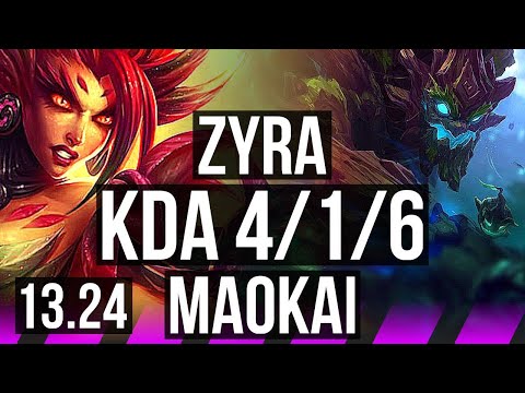 ZYRA & Yasuo vs MAOKAI & Jhin (SUP) | 4/1/6 | NA Master | 13.24