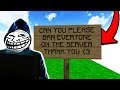 PERM BANNING THE WHOLE SERVER BECAUSE HE TOLD ME TO Minecraft Trolling