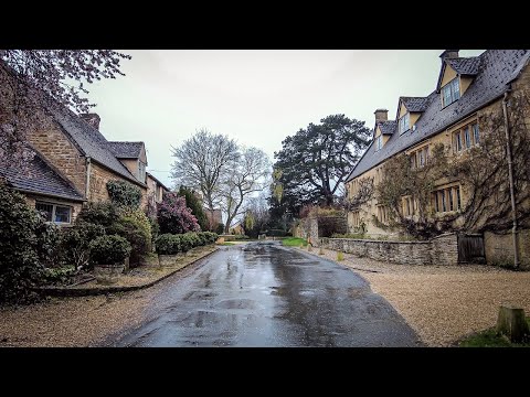 Early Morning Rain Walk in a Cotswold Village & Countryside | First Day of Spring 2023