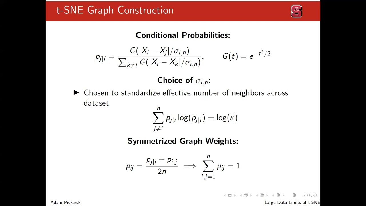 Large Data Limits and Scaling Laws of t-SNE – Adam Pickarski