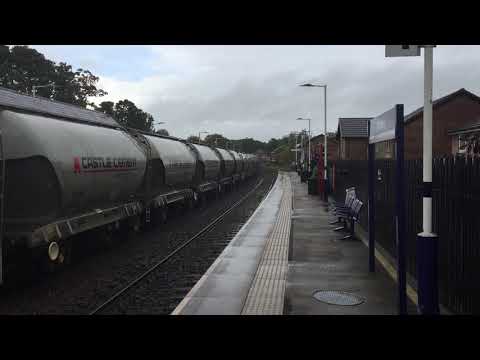 6M90 Gloucester NY to Clitheroe Castle Cement empties Gbrf Passing Whalley Station 06/10/2020 66754