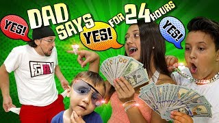 DAD SAYS YES to EVERYTHING KIDS WANT for 24 HOURS! (If Kids Were in Charge Challenge)