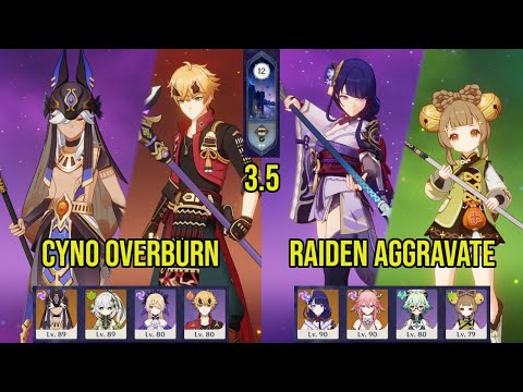 (F2P) C0 CYNO Overburn & C0 RAIDEN Aggravate | 3.5 Spiral Abyss Floor 12 | Genshin Impact