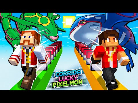 Minecraft CORRIDA LUCKY PIXELMON - RAYQUAZA vs KYOGRE ! VIRADA INACREDITÁVEL