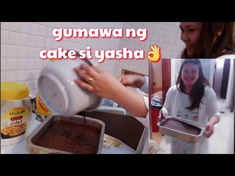 Buhay ofw| chocolate cake with yasha| simpleng luto pro masarap👌😋