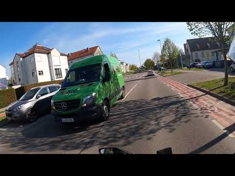 Ausfahrt mit Kawasaki Z900 von Kornwestheim nach Stuttgart Mitte Königstrasse und Theodor-Heuss-Str