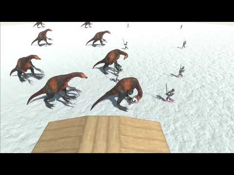 8 Therizinosaurus snow vs all units - Animal Revolt Battle Simulator