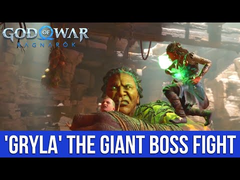 GOD OF WAR RAGNAROK Gameplay - Gryla The Giant Boss Fight | Atreus vs Gryla (Angrboda Grandmother)