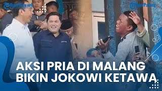 Jokowi Ketawa Lihat Kehebohan Pria Malang Ingin Foto Bareng, Panjat Tiang hingga Tangan Gemetaran