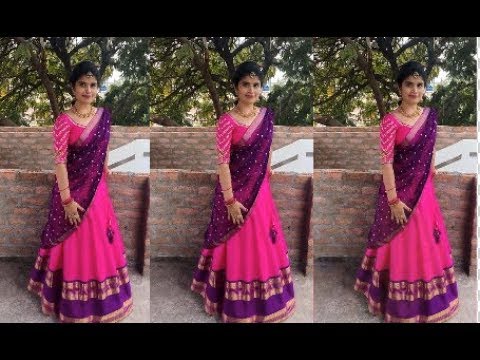 EPISODE=1020 Traditional Silk Half saree Designs //Indian Pattu Saree Lehenga Designs